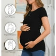 thumbnail image 5 of Bearsland Women's Short Sleeve Maternity Tops Side Ruched Tunic T-Shirts Pregnancy Clothes, 5 of 7