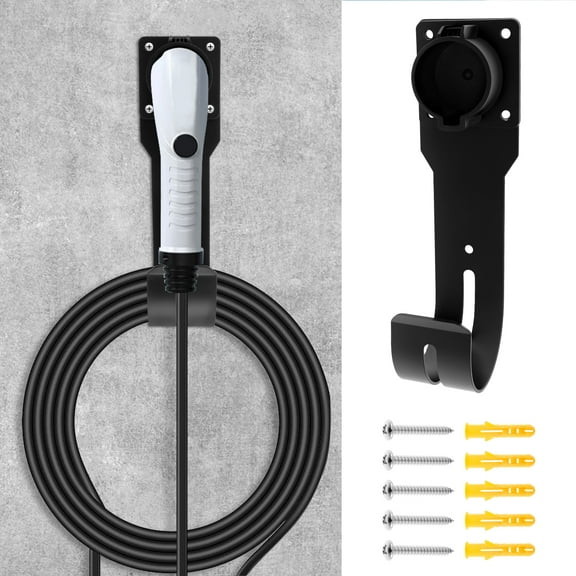 EV Charger Holder Smooth Vehicle Charger Organizer Sturdy EV Charger Holder Hook Easy to Install EV Charger Cord Wall Hook Versatile Car Charger Cable Organizer for Most Electric Cars