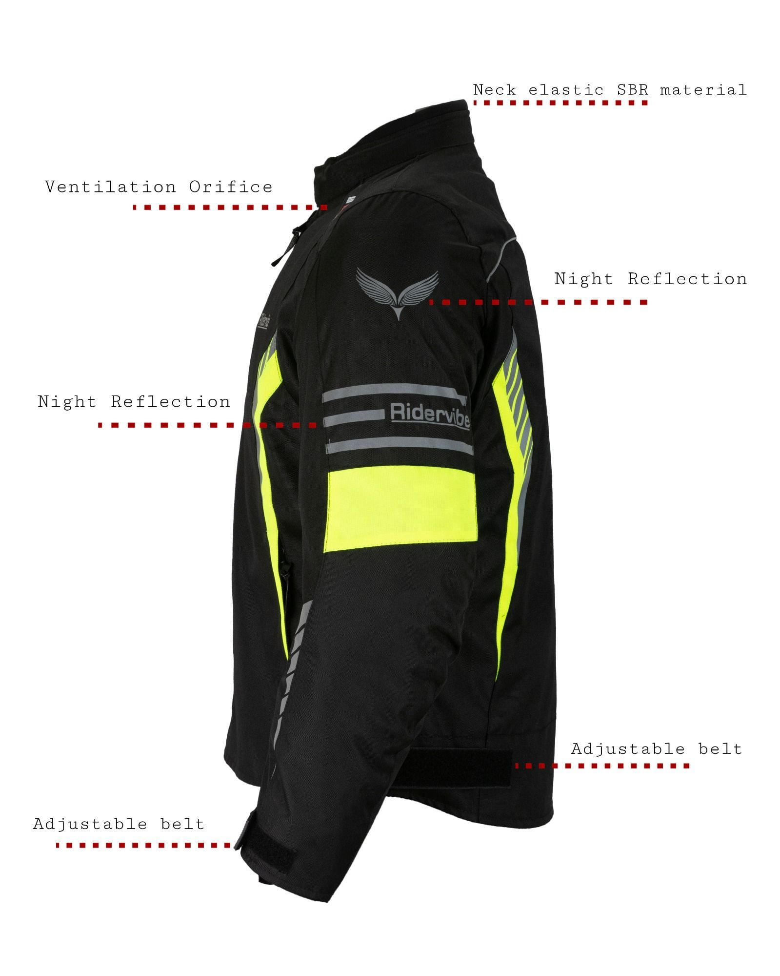 Dream Apparel Men's All-season Motorcycle Jacket for Enduro Dualsport Riding with 600 D polyester, Armor Foam Padding, Visibility