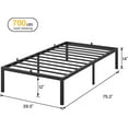 thumbnail image 2 of 14 Inch Twin Size Bed Frame with Storage, Metal Platform Twin Bed Frame, No Box Spring Needed/Steel Slat Support/Easy Assembly(Twin), 2 of 8