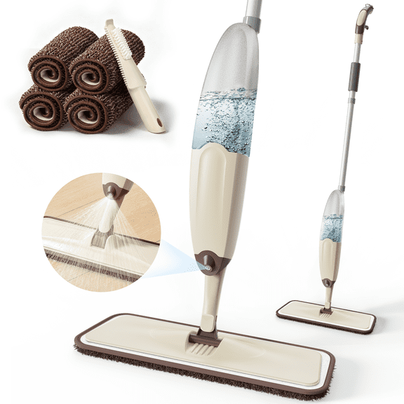 ILAVCLEAN Spray Mops for Floor Cleaning Dry Wet Floor Mop with 4 Washable Microfiber Pads 635ML Refillable Bottle Dust Mop for Hardwood Floors