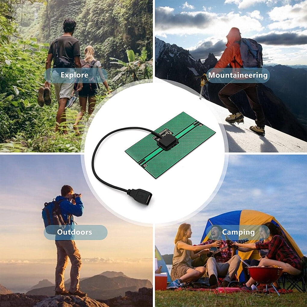 Langgg 1.65W Solar Panel Power Bank USB Smartphone Charger Portable Charging Board Device for Outdoor Camping Hiking Climbing