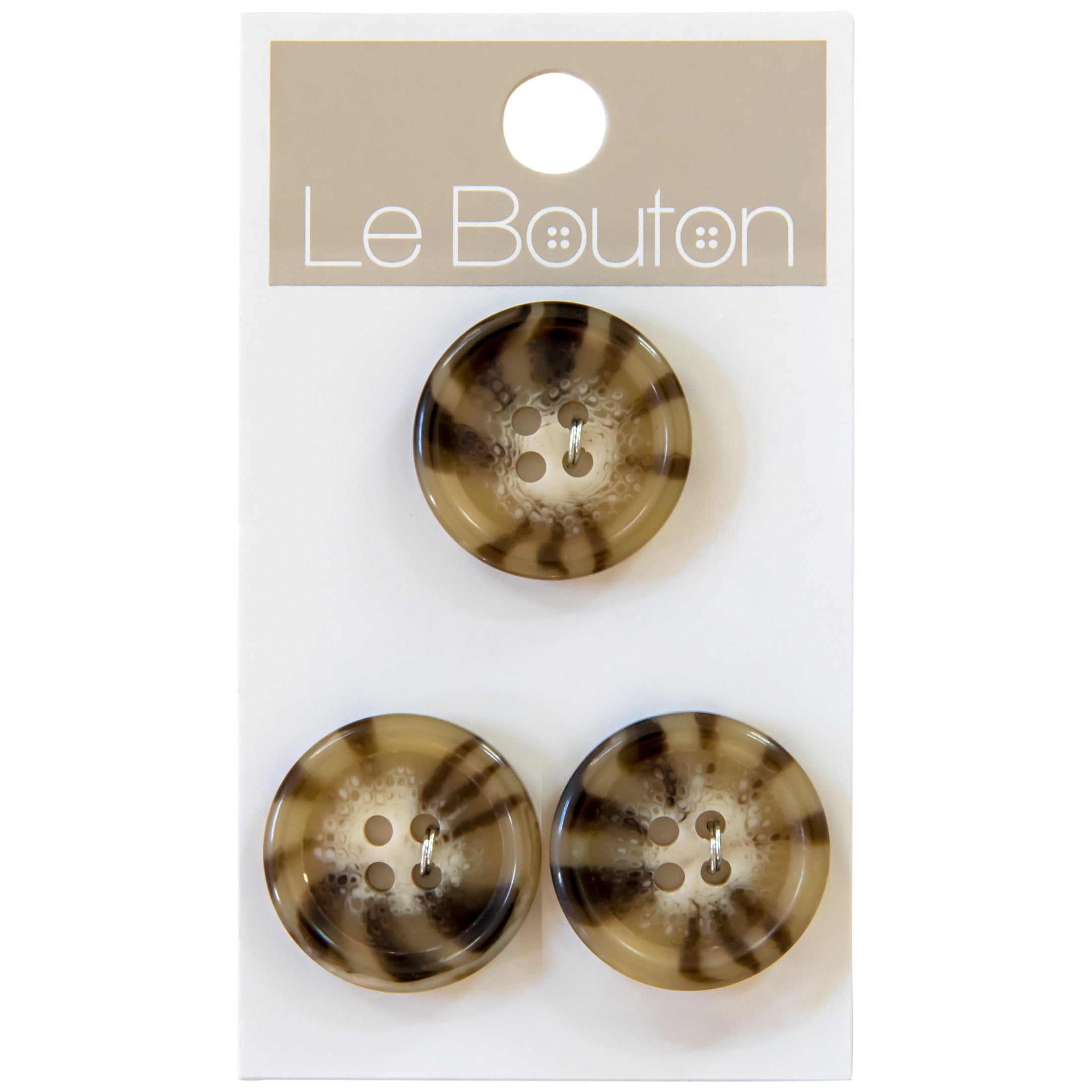 Le Bouton Beige 7/8" 4-Hole Buttons, 3 Pieces