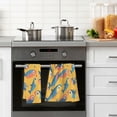 thumbnail image 4 of Yayeee 2 Pack Hand Towels for Bathroom 100% Cotton 16" x 28" Soft Absorbent Kitchen Towel, Yellow Sardines Pattern, 4 of 7