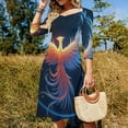 thumbnail image 4 of Phoenix Rising from Ashes Women's Fall Dresses Casual Loose Flowy Swing Shift Dress, 4 of 9