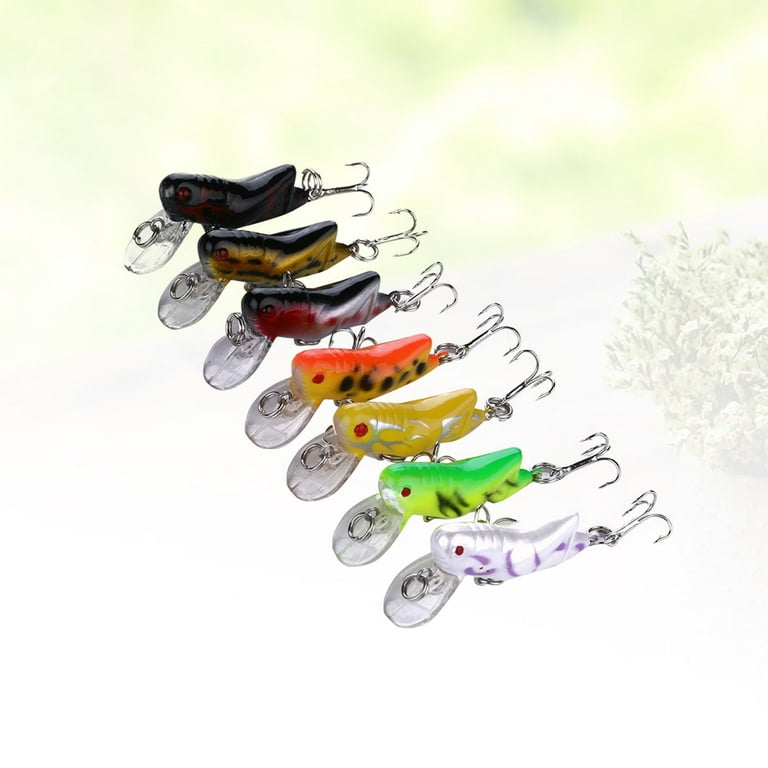 Insect Lure Baits 7pcs Insect Lure Bait Fishing Lifelike Baits Grasshopper  Baits Fishing Lure Set Artificial Grasshopper Bait with Hooks (Mixed Style)  