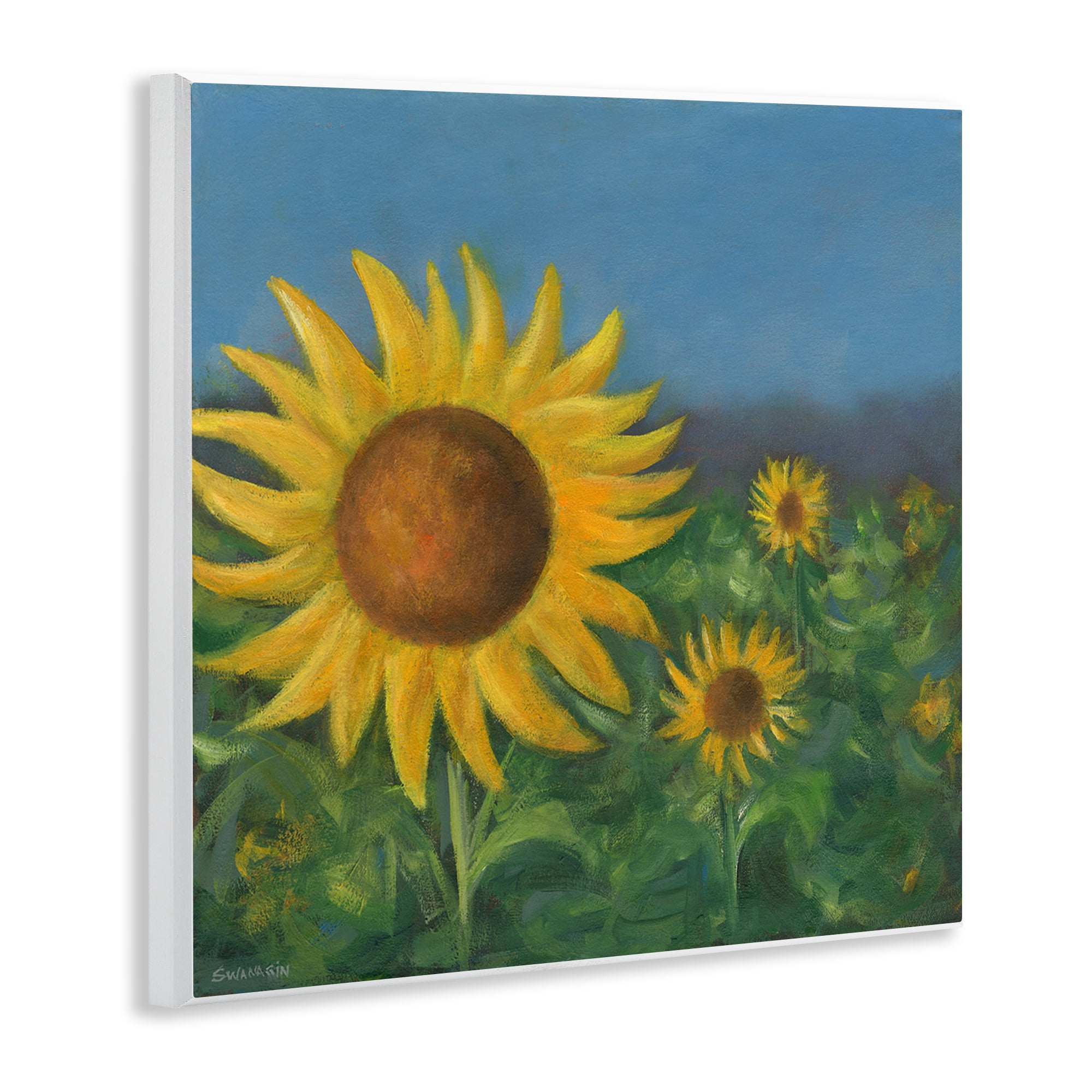 Stupell Industries Mellow Sunflower Garden Botanical & Floral Painting Unframed Art Print Wall Art, 12 x 12