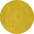 thumbnail image 1 of Ahgly Company Machine Washable Indoor Round Solid Yellow Modern Area Rugs, 3' Round, 1 of 1