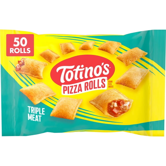 Totino's Pizza Rolls, Triple Meat Flavored, Frozen Snacks, 50 Rolls, 24.8 oz