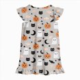 thumbnail image 6 of TOWED22 Halloween Nightdress Toddler Girls Sleepwear Cute Cartoon Ghost Print Dresses Short Sleeve Pajamas Dress, 6 of 7