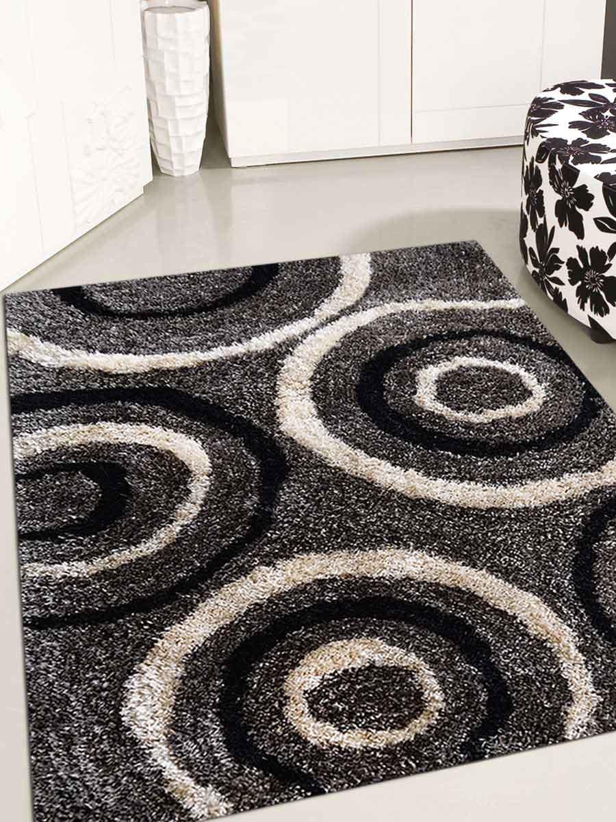 Rugsotic Carpets Hand Tufted Polyester 6' x 9' Area Rug Abstract Grey