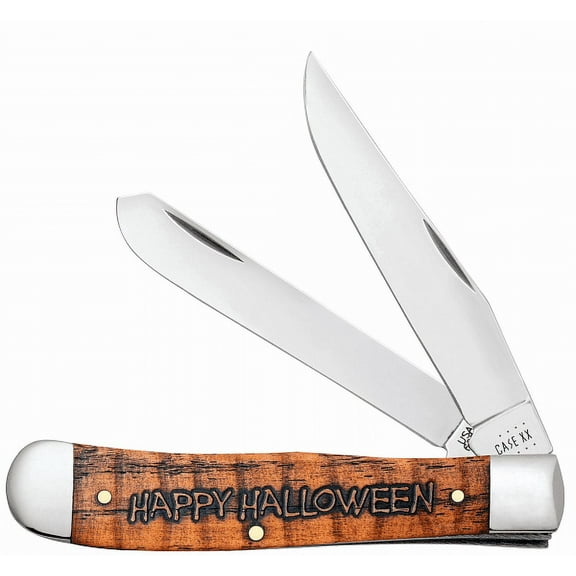 Case XX Knives 2021 Happy Halloween Trapper Orange Bone Stainless Pocket Knife