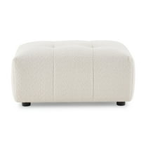 Kayzer Luxurious Boucle Fabric Ottoman in Ivory
