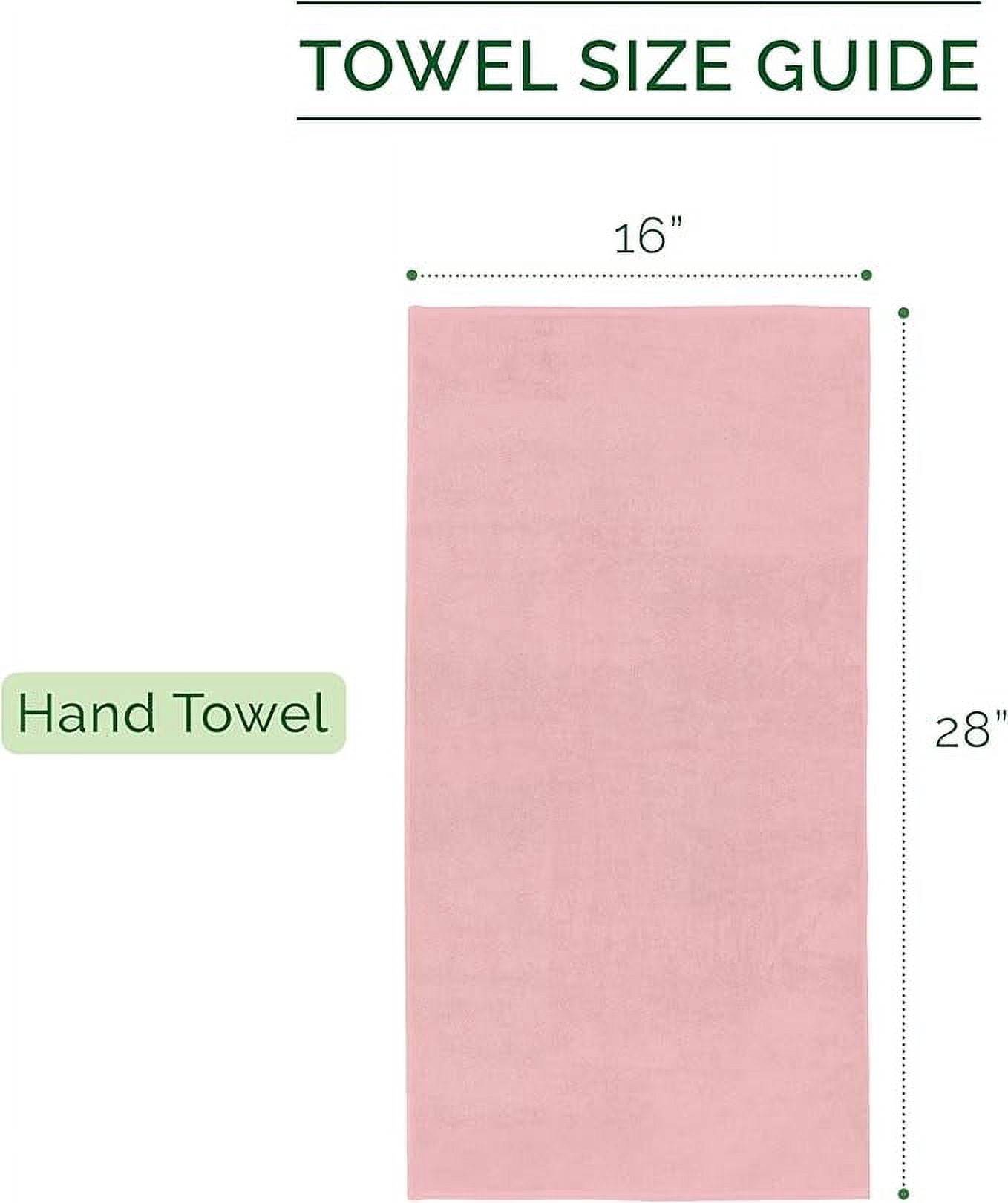 Elegant Comfort Turkish Cotton Hand Towel Set, 4-Pack, 16" x 28", Highly Absorbent - Soft Bathroom Towels, Dusty Rose