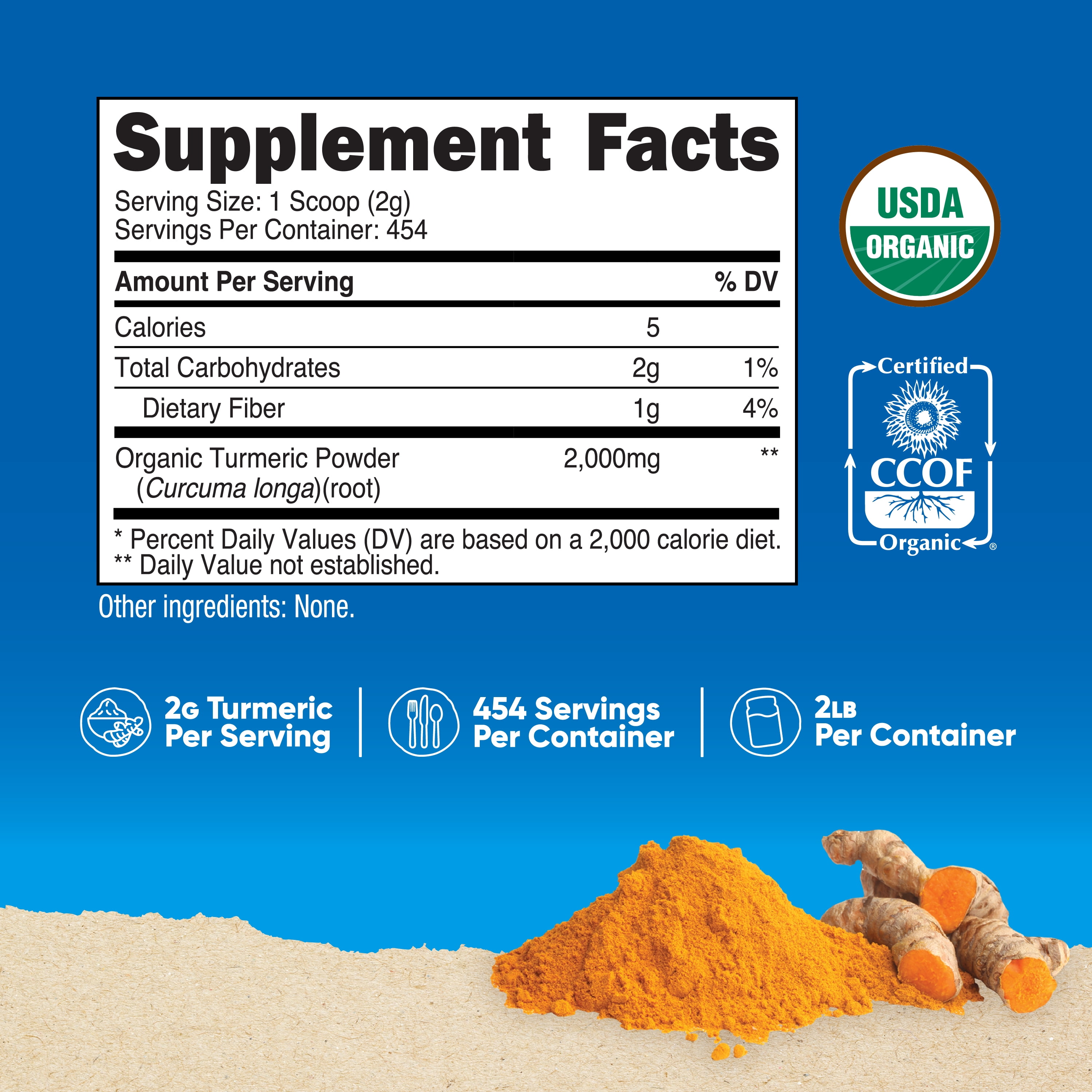 Nutricost Organic Turmeric Powder 2 lbs (32oz) - Certified USDA Organic Supplement