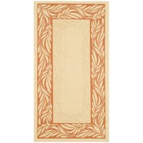 Safavieh Courtyard Micah Floral Indoor/Outdoor Area Rug, Natural/Terracotta, 2'7" x 5'