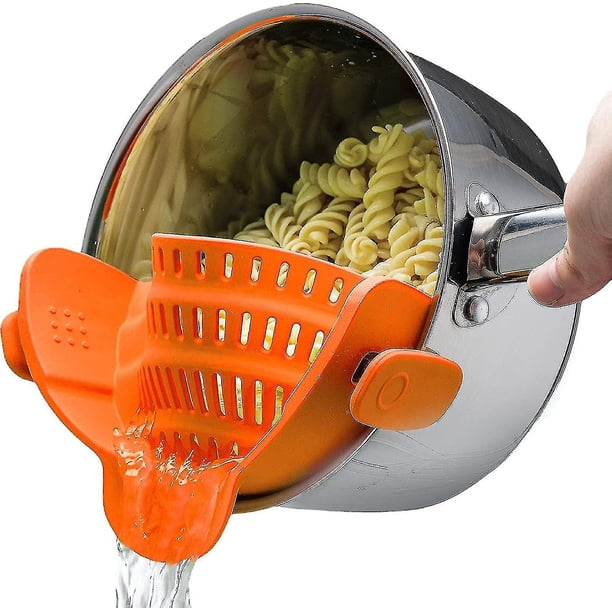 Colador de olla y colador de pasta Snap N Strain - Naranja