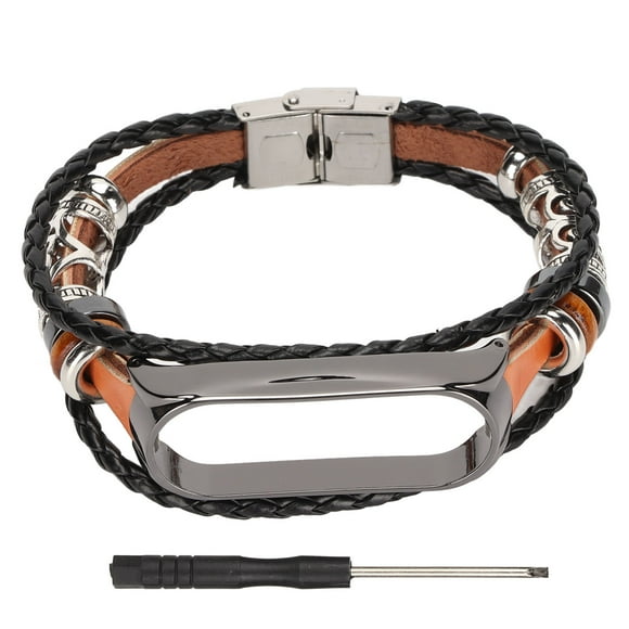 Leather Strapfor Mi Band,Smartwatch Band Leather Watch Wristbands Replacement Smartwatch Band Best in its Class