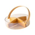 thumbnail image 3 of Cesta de Mano Redonda Durable con Mango de Madera Plato de Fruta Recipiente de Comida Transparente Resistente para Picnic Granja Pastelería Comedor Me Marrón Macarena Canasta de frutas, 3 of 8