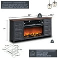 thumbnail image 4 of SinCiDo Fireplace TV Stand for TVs up to 80 Inches, Farmhouse Entertainment Center w/36 Electric Fireplace & 4 Faux Double Drawers, Large Media Console Cabinet for Living Room, 70 Inch, Dark Grey, 4 of 7