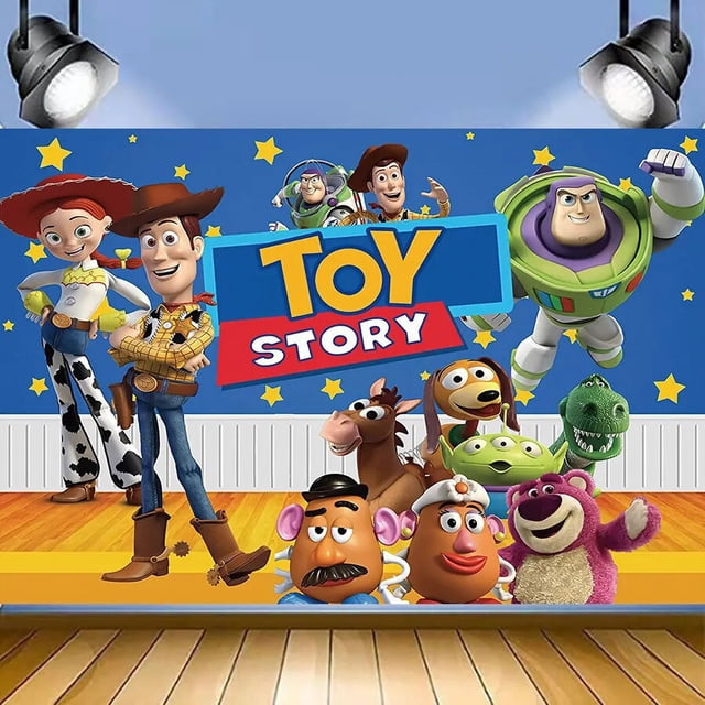 Juego de globos de Decoración de cumpleaños de Toy Story para niños de Disney, Woody, Fondo de feliz cumpleaños, suministros de fiesta de Baby Shower, vajilla de papel