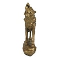 thumbnail image 5 of Full Moon Howling Alpha Gray Wolf Timberwolf Statue In Gold Patina Finish 9"H, 5 of 11