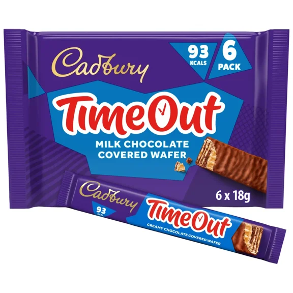 Cadbury Timeout Milk Chocolate Wafer Bar 6 x 18g