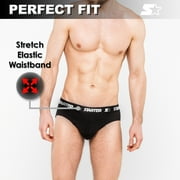 Starter Cotton Mens Briefs Breathable Underwear for Men, Black Large 8-Pack