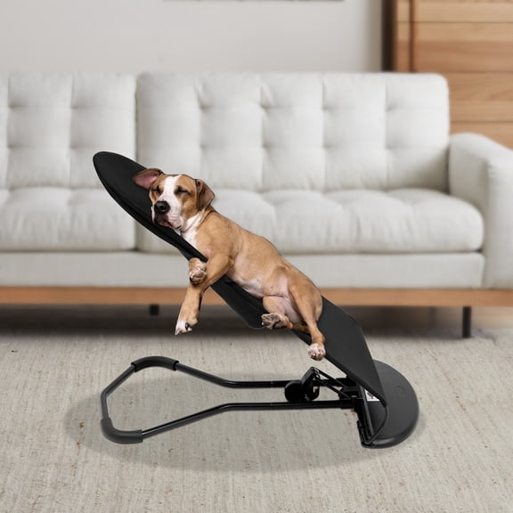 Peakora Pet Rocking Chair Portable Foldable Pet Rocker Bed Pet Rocker Bed Washable Removable Small Dogs Cots Sofa Beds for Pets Under 33lbs Black