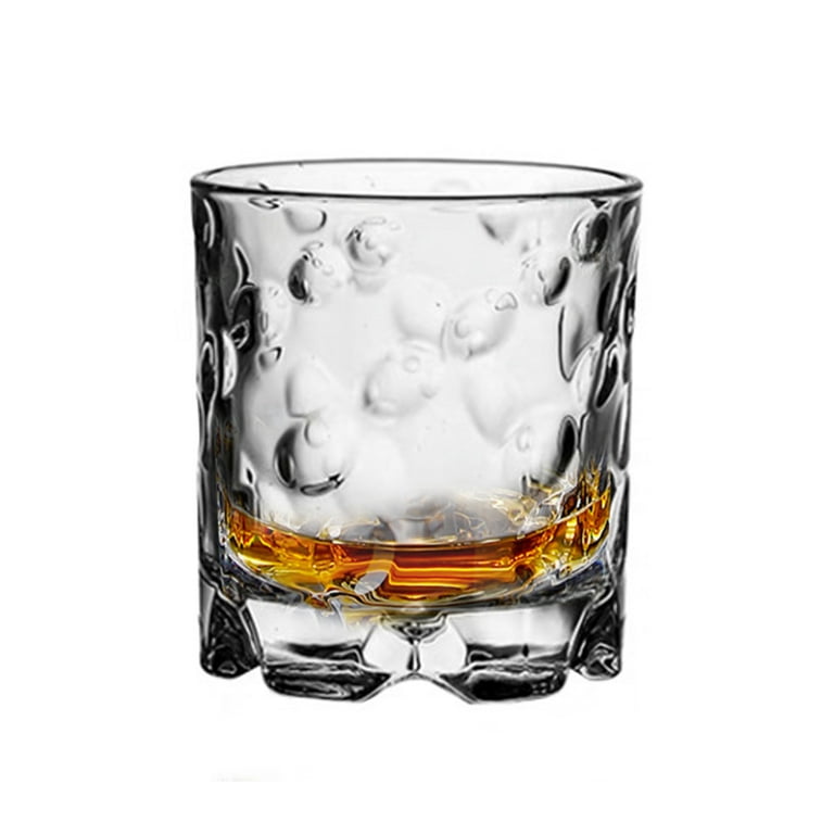 Glass set round/Square Whiskey glass (320ml)- Vintage crystal alcohol,  whiskey, tequila, Scotch, white wine, rum, man's gift 