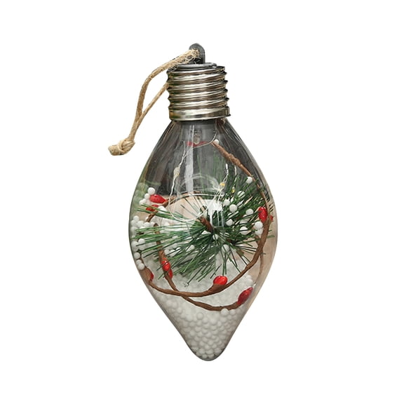Hwkond Christmas Tree Decorations Clearance Christmas New Christmas Decoration LED Emitting Cones Christmas Tree Pendant Creatives Transparent Christmas Ball(MulticolorF,3.9in)