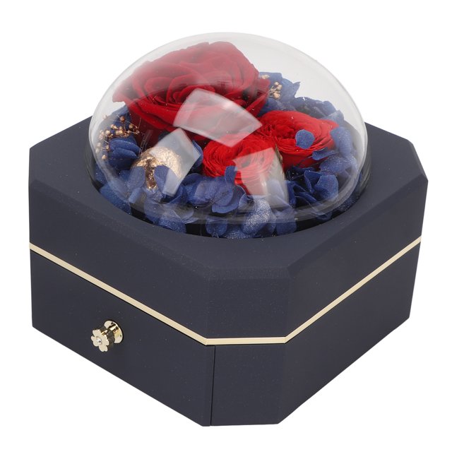 Joyero De Flores, Soporte De Anillo De Una Sola Capa, Joyero De Flores Preservadas Para Cumpleaños Para La Familia ANGGREK Otros