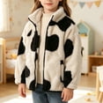 thumbnail image 2 of Atogsazn Kids Girls Fleece Zip Up Jacket Childrens Casual Sherpa Long Sleeve Coat Winter Thick Warm Tops White 7-8Years Fashion, 2 of 7