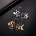 thumbnail image 2 of Slam Dunk Basketball Earrings Stainless Steel Dangle Earrings Sports Jewelry, 2 of 6