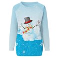 thumbnail image 4 of Chandail en Molleton de Noël pour Femmes 2023 Mode Imprimé de Noël Manches Longues Blouse Col Rond Chandail Décontracté Hauts Chandails en Molleton en Liquidation, 4 of 5