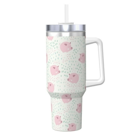 

Matuu Cute Pigs for 40OZ Ice Cup with Handle Durable Thermal Cups Keep Drinks Cold and Hot Insulated Car Mug with Lid