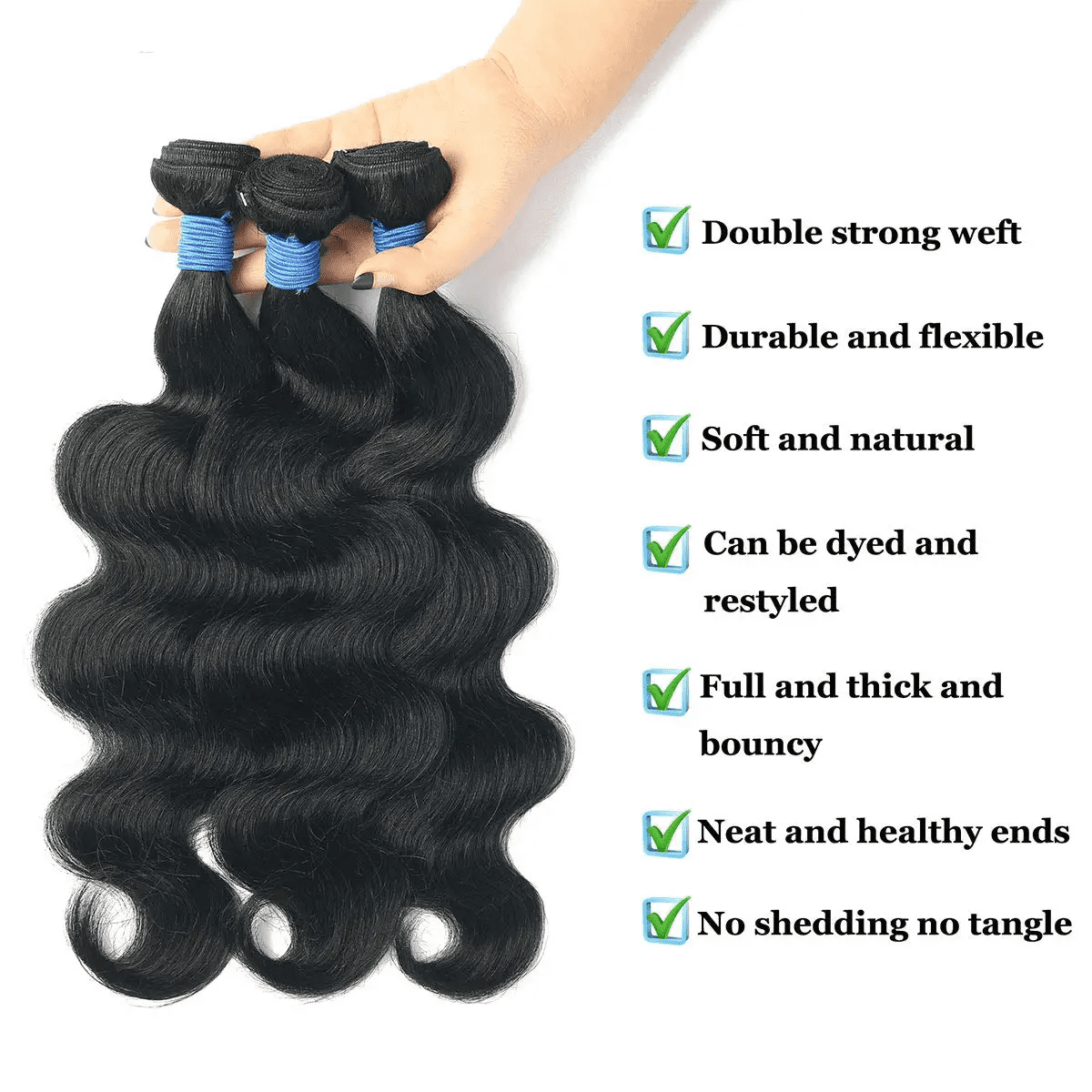 Portable 38 Body Wave 3 4 Bundles Brazilian Remy Unprocessed Human Hair Wavy Doule Drawn Bundles Weave Extensions 40 Inch | Typpkmm