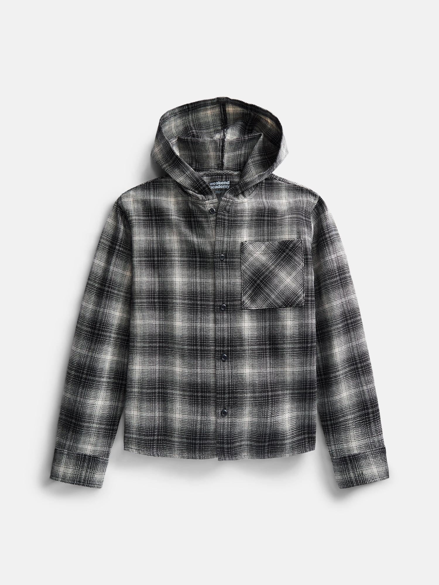 Weekend Academy Boys Hooded Cotton Flannel Shirt, Sizes 4-18