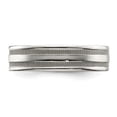 thumbnail image 4 of Mens or Ladies Stainless Steel Grooved Wedding Band Ring (6.00MM), 4 of 4