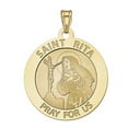 thumbnail image 2 of Saint Rita Religious Medal "Baseball Religious Medal" 1 Inch Solid 14K Yellow Gold, 2 of 3