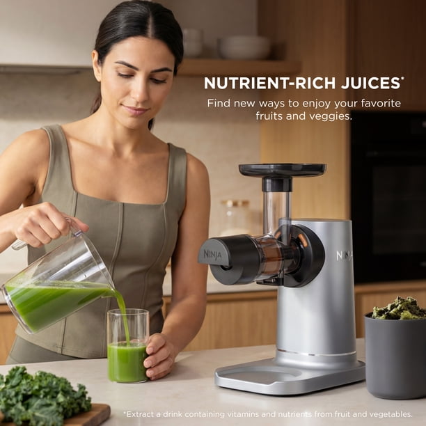 Ninja NeverClog 150 Watts Cold Press Juicer with 18oz Jug, 30oz