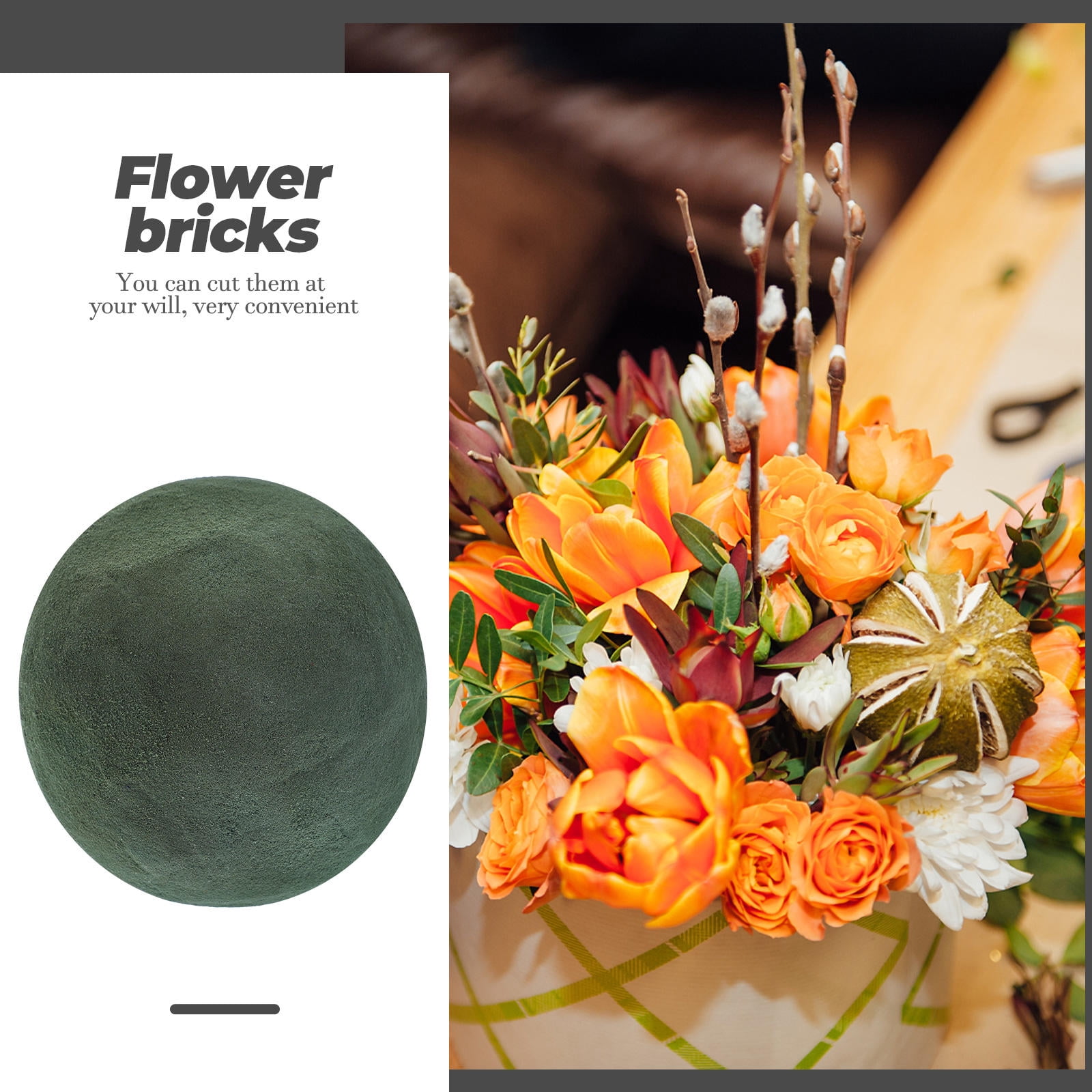 UPOUART 6Pcs Floral Foam Green Flower Mud for Wedding Party Use with Easy Custom Cutting
