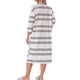 thumbnail image 3 of INSPIRAR CHIC Vestido de Noche para Mujeres de Algodón a Rayas de Manga Larga con Sujetador Incorporado Cuello Redondo Invierno Midi Ropa de Dormir, 3 of 6