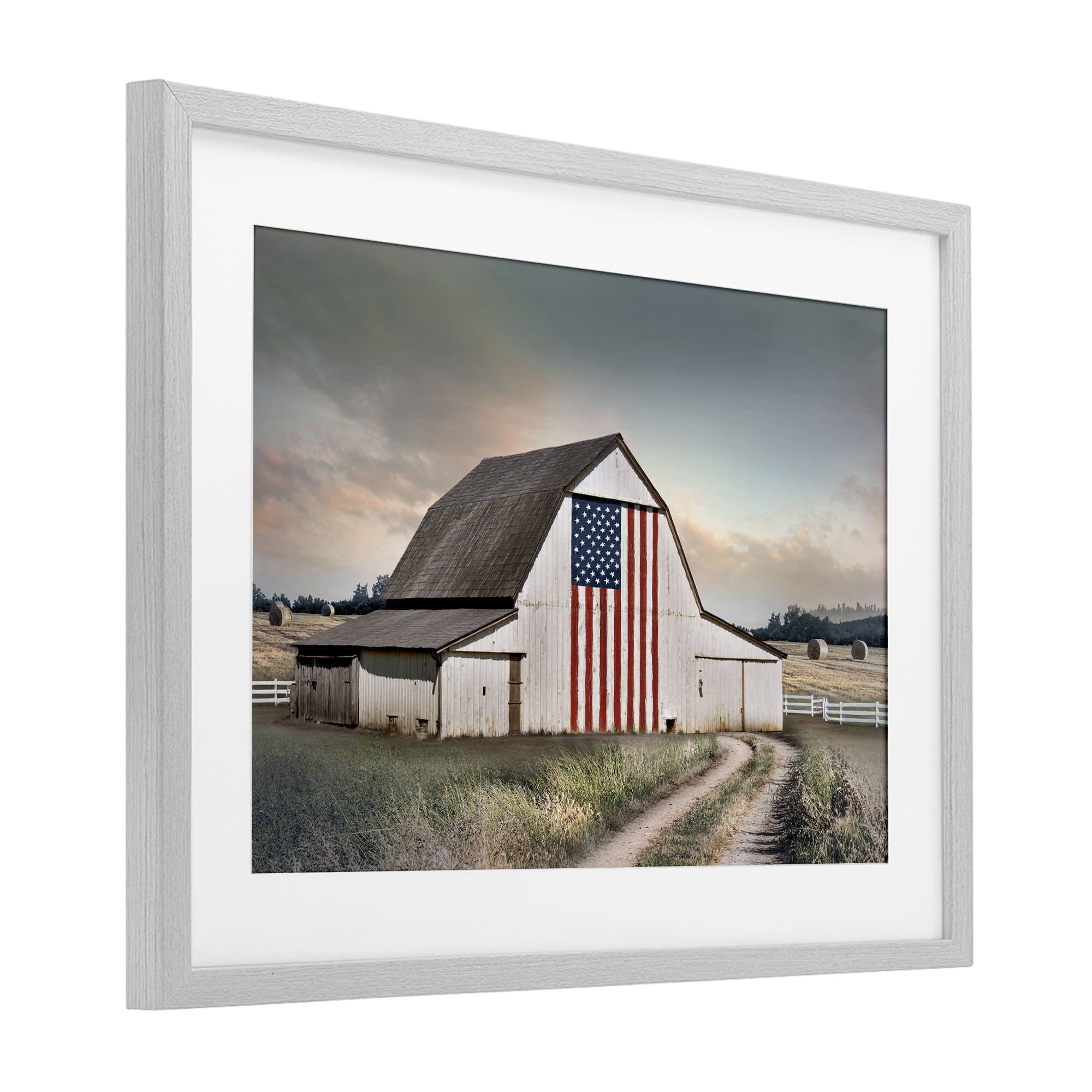 Stupell Industries Land That I Love Barn Gray Framed Print Under Glass, design by CAD Designs