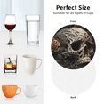 thumbnail image 6 of Picia Vintage Pattern Flower Skull Printed Leather Coasters for Drinks, 4" Drink Coasters Set of 4 for Tabletop Protection, Handmade Luxurious Home Décor and Housewarming Gift -Round Shape, 6 of 6