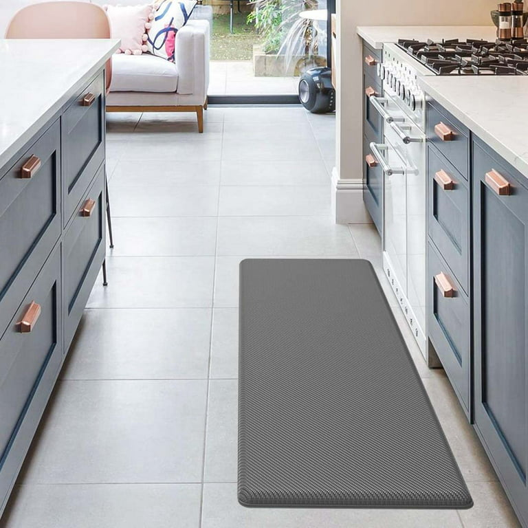 Anti Fatigue Kitchen Floor Mat, Standing Desk Mat, Cushioned Comfort Mat  for Home, Office, Laundry,Pain Relief, Non Slip Bottom, Waterproof & Easy  to