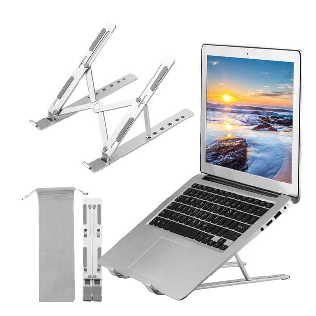Mistaha Laptop Stand Adjustable Portable Computer Riser Tablet Elevator for Desk Cooling Aluminum Ventilated Notebook Holder Compatible with 10-17in PC Fully Collapsible