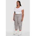 thumbnail image 3 of Womens Plus Size Poplin Drawstring Hem Utility Capris, 3 of 5