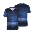 thumbnail image 3 of Daiia Retro Blue Glitter Mens Baseball Jersey Button Down Shirts Short Sleeve Sports Uniforms-Large, 3 of 9