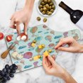 thumbnail image 4 of Watercolor Cutting Board, Hand Painted Style Floating Hot Air Balloons Clouds Print, Decorative Tempered Glass Cutting and Serving Board, Wine Bottle Shape, Blue Pink Coral, by Ambesonne, 4 of 5